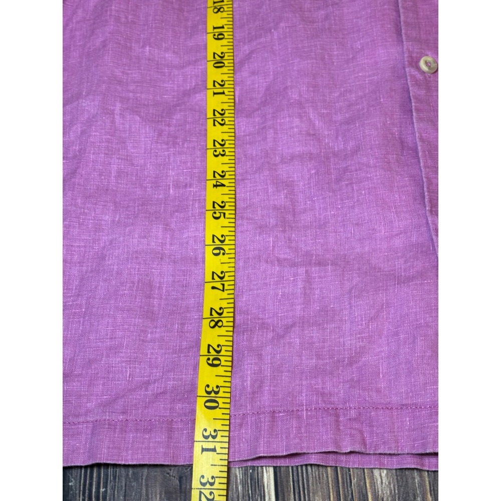 Tommy Bahama Shirt Mens XXL Purple 100% Linen Short Sleeve Button Down Camp - Picture 5 of 16